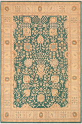 handmade Traditional Kafkaz Green Tan Hand Knotted RECTANGLE 100% WOOL area rug 8 x 10